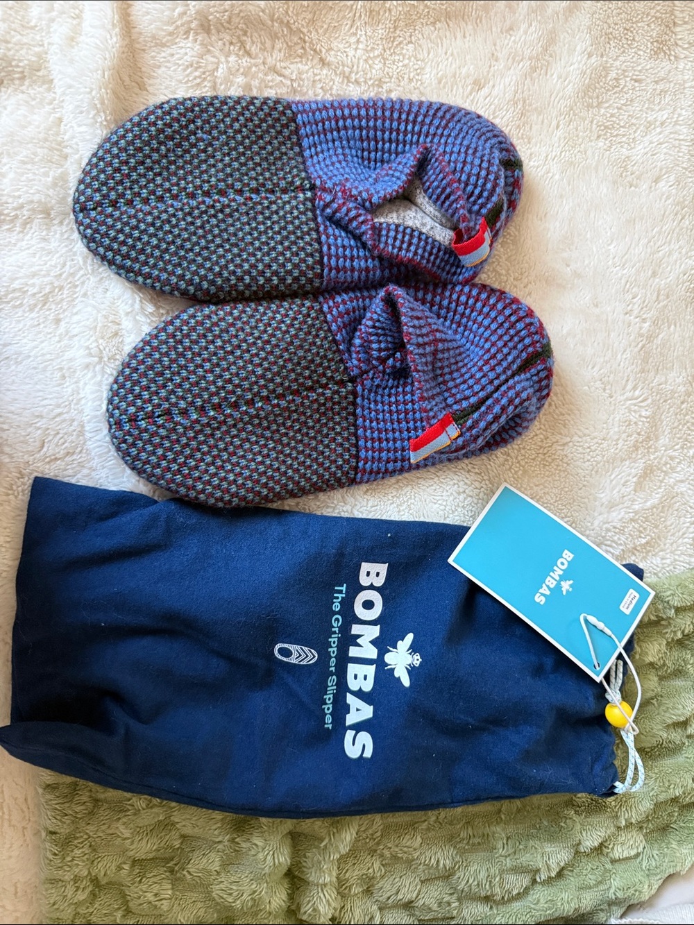 Bombas Women’s Gripper Slippers in Purple and Gray, Size M